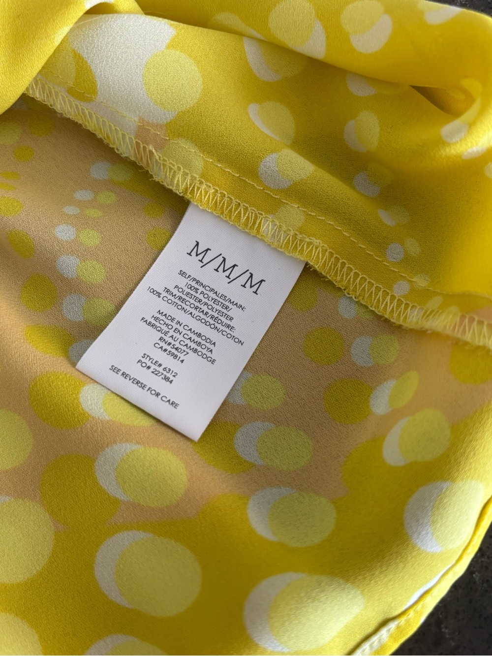 CAbi Yellow Swirl Print Silk Camisole sunbeam 6312 new - Picture 6 of 8